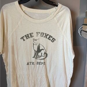 aerie Butter Yellow 'The Foxes ATH. DEPT.' Graphic Fox Tee